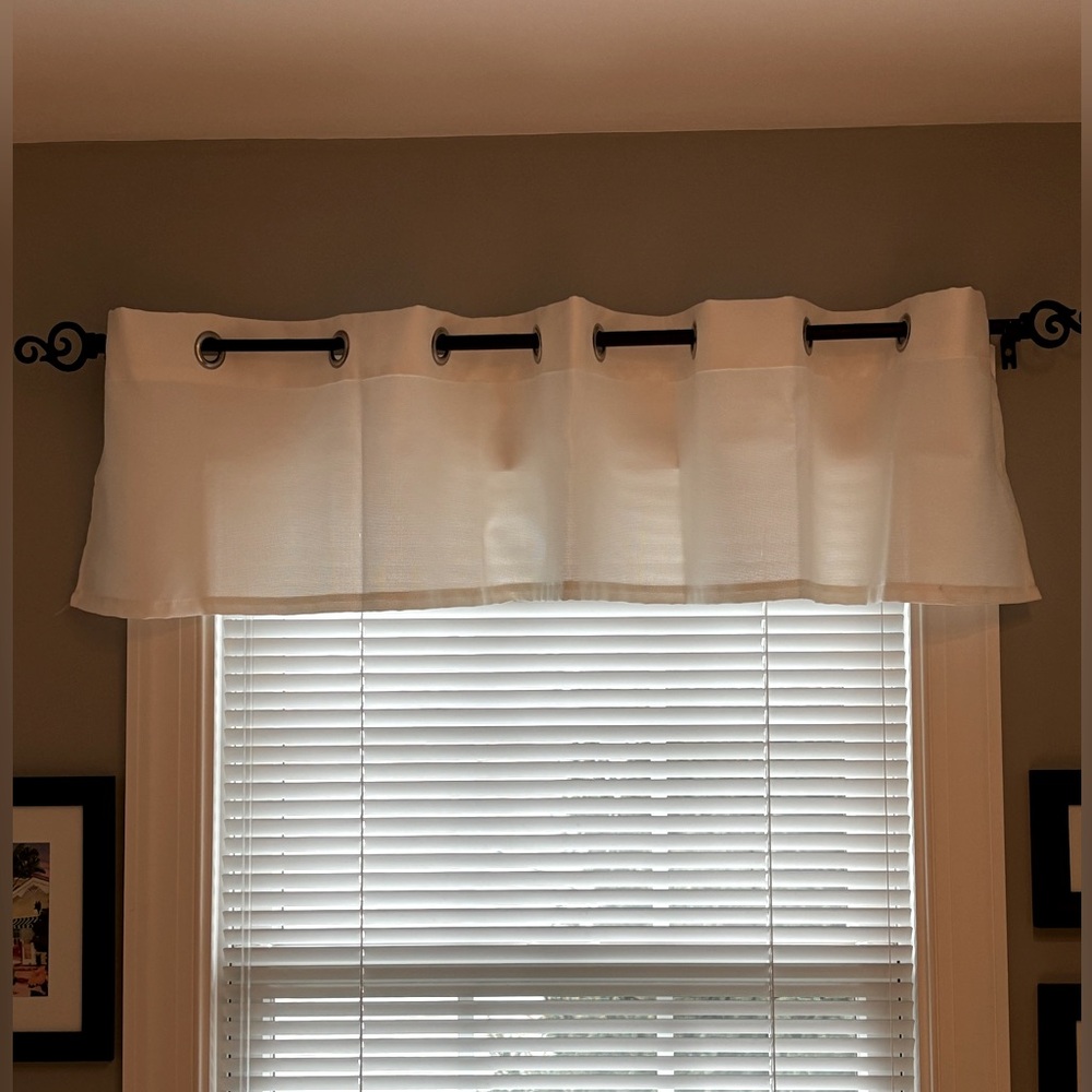 FREE* White Woven Valance With Metal Grommets 59”